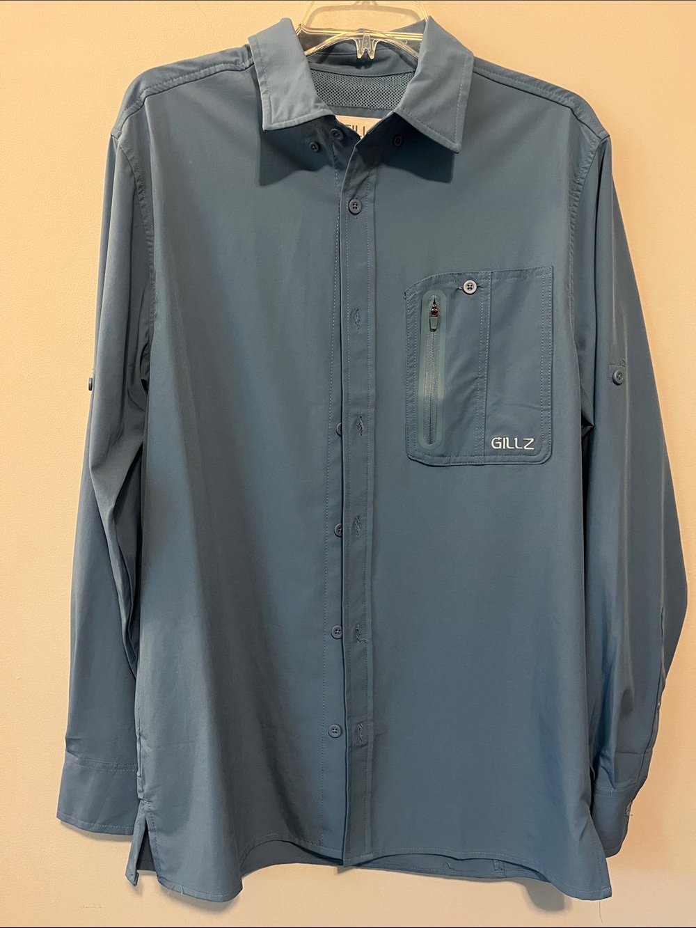 Gillz Men's Long-Sleeve Casual Button-Down Shirt - Slate Blue